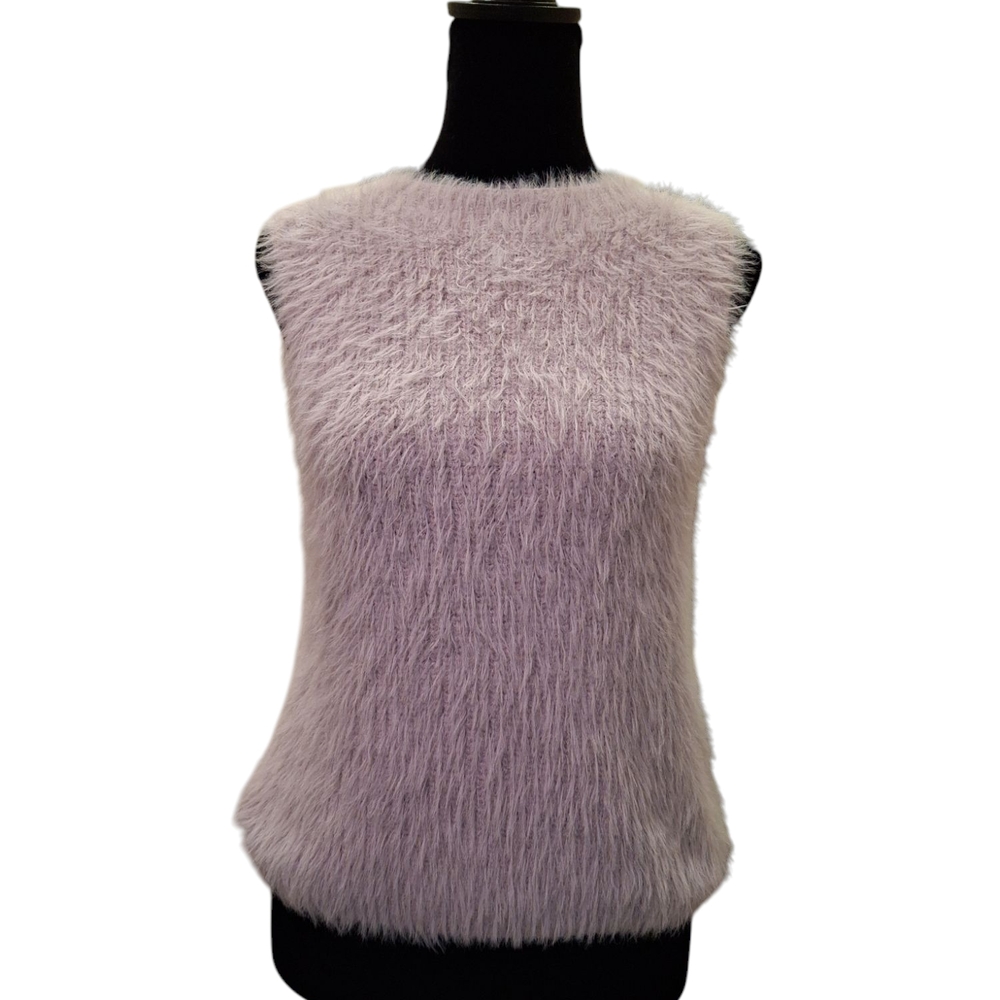 "ZARA" NWOT, SZ.L, Lavender, Sleeveless, Fuzzy Sweater. Like new condition.